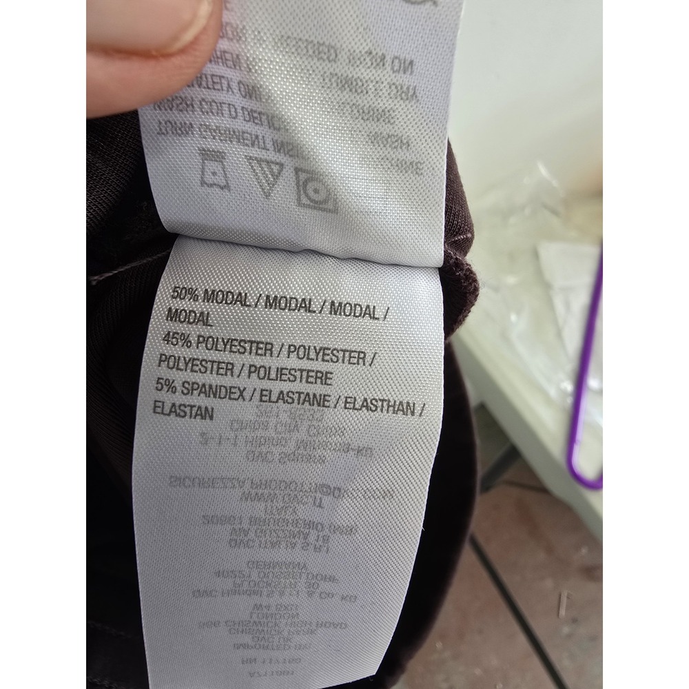 Kim & Co Belle Mid-Rise Ankle Leggings Solid Brown Elastic Waist L 28" - Picture 9 of 9